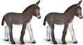 Safari Ltd. Donkey Figurine - Detailed 4" Plastic Model Figure - Fun Educational Play Toy for Boys, Girls & Kids Ages 3+ (Pack of 2)