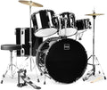 Best Choice Products 5-Piece Full Size Complete Adult Drum Set w/Cymbal Stands, Stool, Drum Pedal, Sticks, Floor Tom - Black