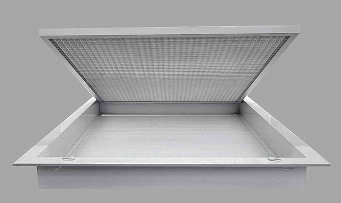 HVAC Premium 16" x 14" Cube Core Eggcrate Return Air Filter Grille for 1" Filter - Aluminum - White [Outer Dimensions: 18.5" x 14.5"]