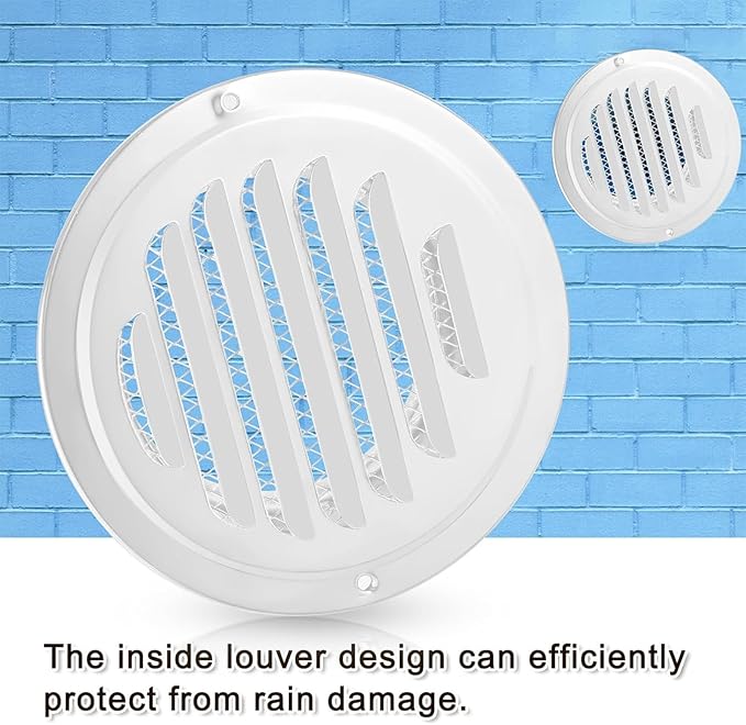 Zonon 18 Pcs Stainless Steel Soffit Vents 4 Inch Round Dryer Vent Cover with Mesh Screen for Home Outdoor Bathroom Wall Ceiling Outside Exterior Exhaust (White)