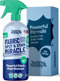 Sunny & Honey Upholstery Cleaner for Furniture - Carpet Stain Remover Spray - 32 Oz, Mint Scent - Pet & Baby Safe Fabric Cleaner