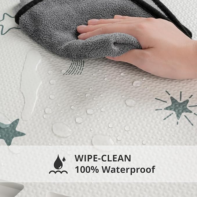 Baby Foam Play Mat, PIGLOG 72”x48” Floor Mats for Kids, Baby Crawling Mat with Interlocking Floor Tiles, Toddler Playmats for Indoor and Outdoor, Easy to Clean Playroom Foam Mats, Pentagram