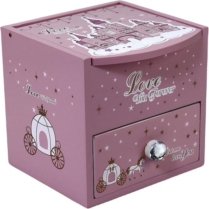 Girl Jewelry Box Pink Tabletop Storage Box Little girl birthday christmas Gift kids jewelry box Organizer