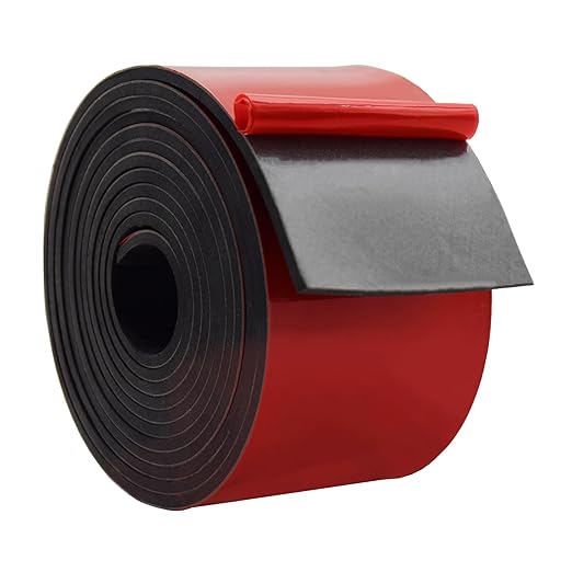 DOBTIM Solid Neoprene Rubber Strips with Adhesive Backing 1/8 (.125)" Thick x 3" Wide x 10' Long, Self Adhesive Rubber Sheets, Rolls & Strips for DIY Gaskets Crafts Pads Seals Warehouse Flooring