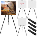 Art Easel Stand for Painting Canvases - 66-Inch Adjustable Metal for Adults Tabletop & Outdoor Use - Lightweight Portable Easel for Displaying & Drawing - Sturdy,4-Pack.