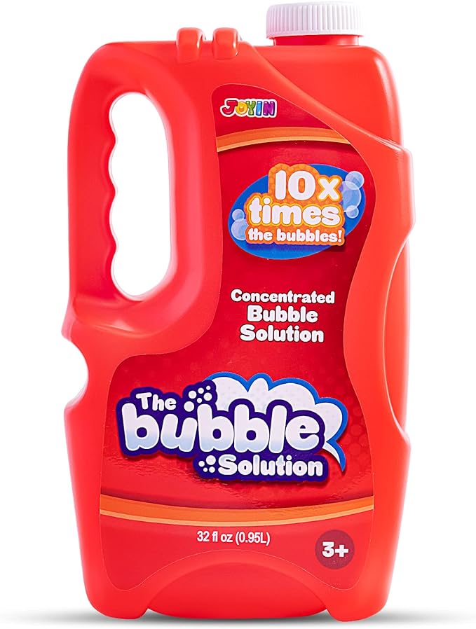 JOYIN 32 oz Bubble Solution Refills (Close to 1L/ 2.5 Gallon), Concentrated Solution for Bubble Machine, Wands, Blower, Easter (Red)