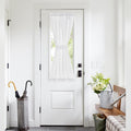 NICETOWN Sheer Door Curtain for Windows, Light Filgtering French Door Curtain Self Adhesive Window Blind for Patio Sidelight Cover Tie Up Shade, W26 x L50 in, 1 Panel, Pure White