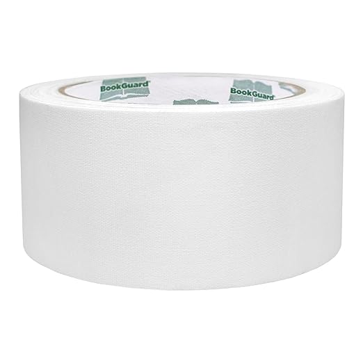 BookGuard 2 Inch Premium Bookbinding Repair Cloth Tape, 15 Yard Roll, White