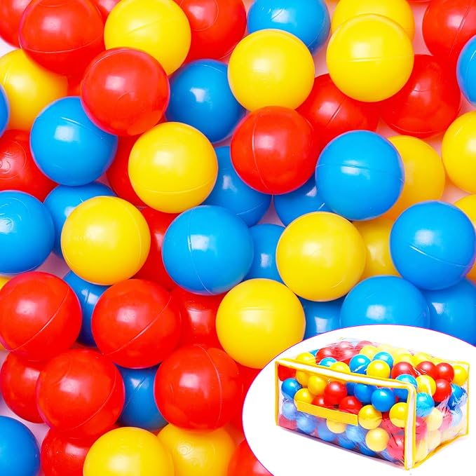 Vanland Ball Pit Balls for Baby and Toddler Phthalate Free BPA Free Crush Proof Plastic - Multicolored Pit Balls in Reusable Play Toys for Kids with Storage Bag