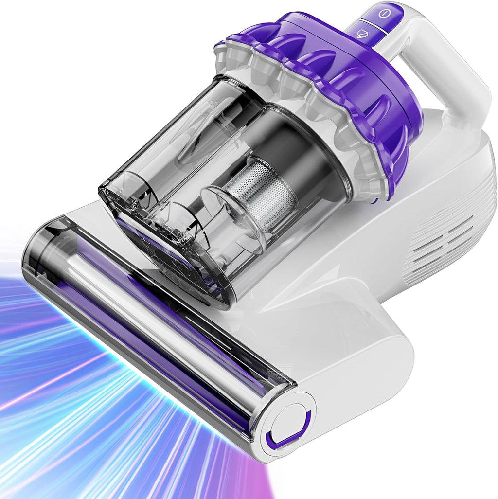 Mattress Vacuum Cleaner, 16Kpa Bed Vacuum Cleaner with 253.7nm UV-C Light, 145°F Heat, HEPA Filter & Ultrasonic, Versatile Handheld Vacuums for Bed, Sofa, Couch, Crib(Corded, 600W)