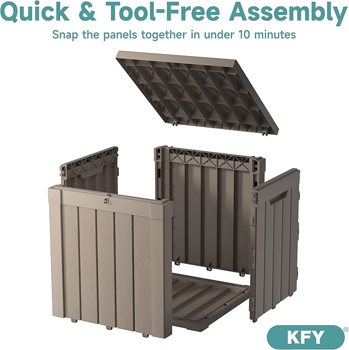 50 Gallon Waterproof Resin Deck Box, UV Resistant Outdoor Storage for Garden, Patio, Porch, Delivery, Grey