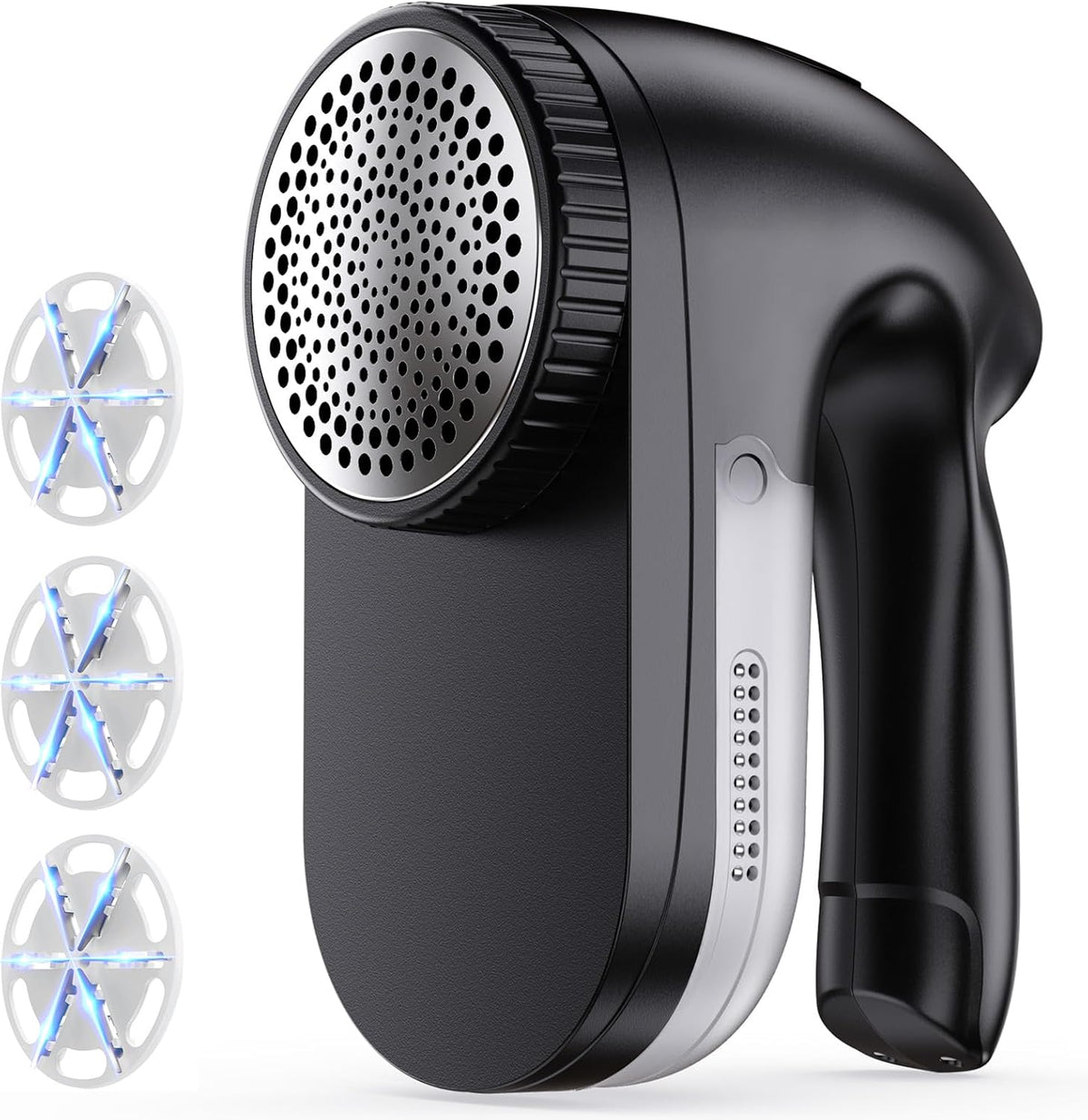 IPX6 Waterproof Washable Electric Fabric Shaver and Lint Remover, Rechargeable Sweater Defuzzer with 3 Free Extra Blades, Quickly and Effectively Remove Fluff,Fuzz,Bobbles for Clothes, Dark Black