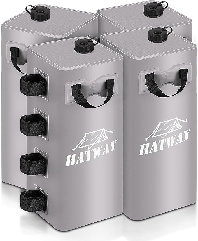 Canopy Water Bag, 220 LBS Set of 4 Leg Weights for Pop Up Canopy, Gazebo, Tent - 4 * 25L Gray