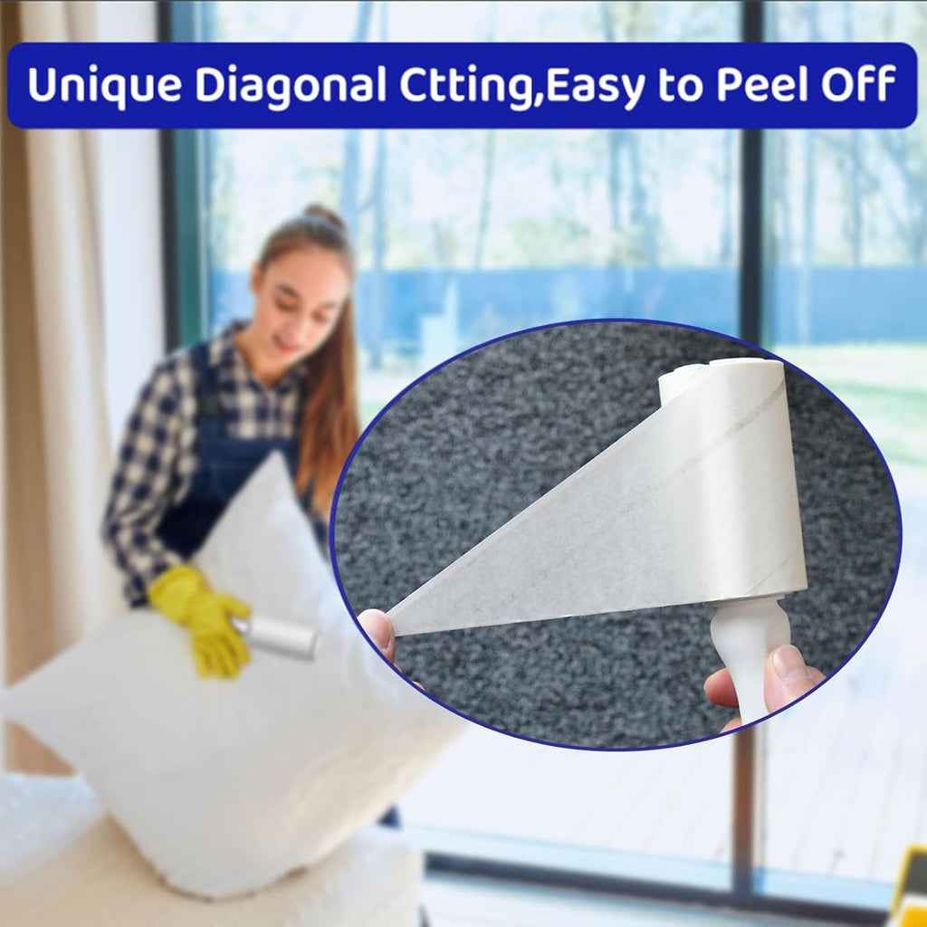 Sticky Lint Roller for Pet Hair: Lint Remover for Dog Cat Hair Mega Value Set 540 Sheets 2 Handles+6 Rollers Fur Removal for Clothes Couch Furniture