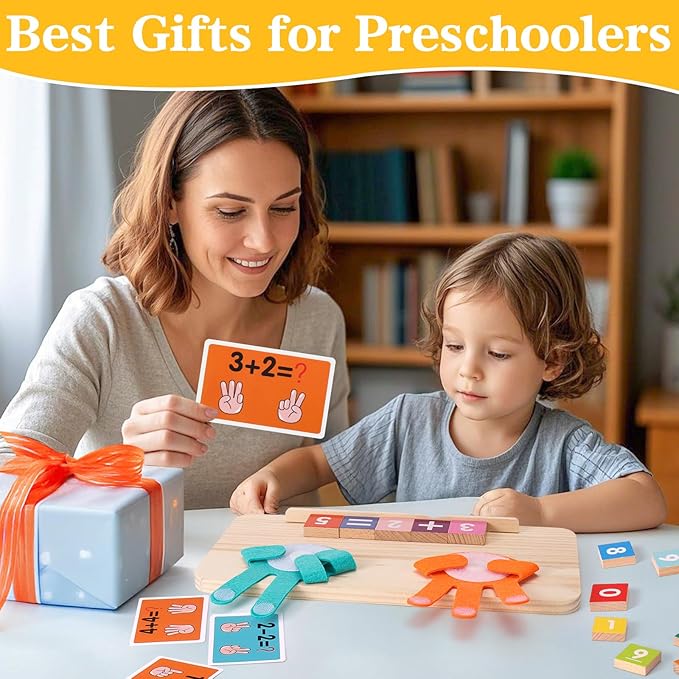 2 in 1 Math Toy for Toddlers 3 4 5 6 7,Addition and Subtraction Math Games for Kids 5-7,Math Manipulatives Kindergarten Preschool Classroom Must Haves Educational Number Blocks Learning Toys