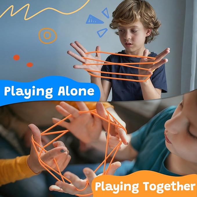 Cat’s Cradle String Game Book with String,Classic String Games with Step-by-Step Instructions,Cats Cradle Book,Fine Motor Skills Toys,Gifts for Kids 6-12 Year Old,Girl Boy Gift，Kids Books