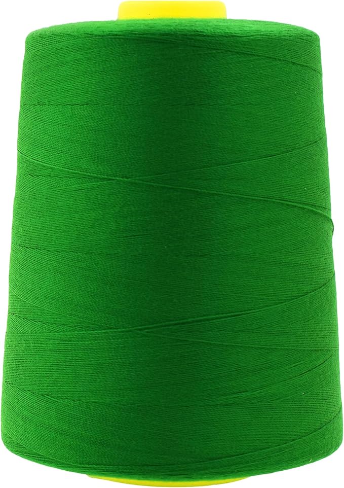 Mandala Crafts 4 Pack of Serger Threads Cones Spools - 20S/2 24000 Yards Polyester Dark Green Threads for Sergers Machine and Overlock Quilting Sewing Machine