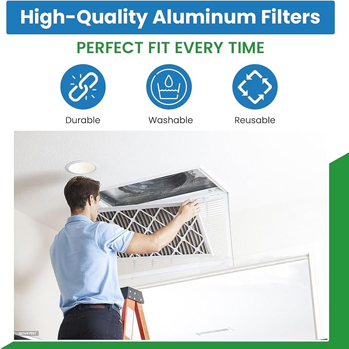 Replacement Aluminum Filters Compatible with Air Care AC-1260, AC-1270, AC-1290, AC-1400, Aubrey 109, 175, 209, 221, 224, 229, Broan 99010181, BP10, BP56,GC-7503,RCP0801-8 X 9-1/2 X 3/8 (2-Pack)