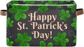 Storage Basket Happy St Patrick's Day Cube Storage Bins Organizer Bag Collapsible Closet Shelf Baskets with handle for Baby Cloth Pet Toy Book 14.2×10.2×8.3 IN