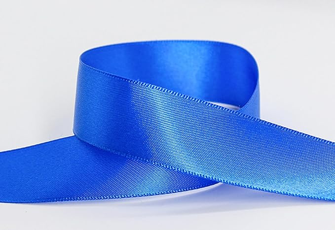 1" x 100 Yards Royal Blue Polyester Satin Ribbon Single Faced Bulk Fabric Ribbons for Gift Wrapping, Crafting, Bows Making, Flower Bouquet, Wedding, Home Decor
