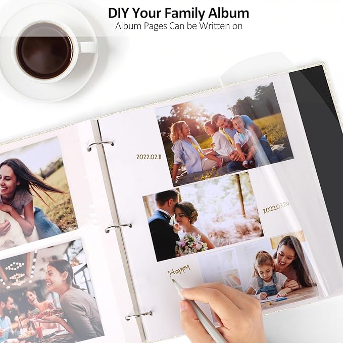 Zesthouse Photo Album Refill Pages for 3 Ring (10 Pack), 16 in Photo Albums Self Adhesive Pages Holds 8x10 5x7 4x6 2x3 Photos or Recipe Cards