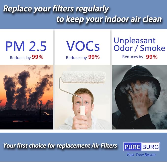 PUREBURG AP450F Replacement Filter Compatible with Envion Allergy Pro AP450 Air Purifier,H13 HEPA High-efficiency Air Clean Dust 1-Pack