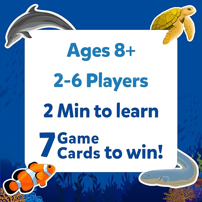 Skillmatics Guess in 10 Underwater Animals, Perfect for Boys, Girls, Kids, and Families Who Love Card Games, Toys, Board Games, Gifts for Ages 8, 9, 10 and Up