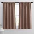 RYB HOME Curtains for Bedroom 63 inches Long, Blackout Thermal Insulating Window Treatment Drapes for Living Room Bathroom Basement Laundry Classroom, W 34 x L 63, Mocha, 2 Panels