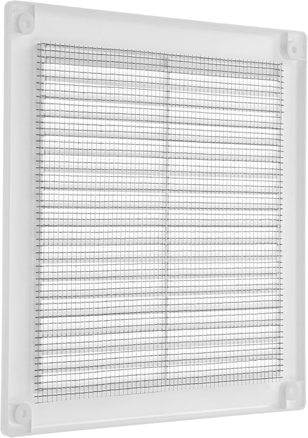 Vent Systems 6'' x 6'' Inch White Soffit Vent Cover - Pack of 100 - Flat Square Air Vent Louver - Grille Cover - Built-in Insect Screen - HVAC Vents for Bathroom, Home Office, Kitchen 6x6 Inch