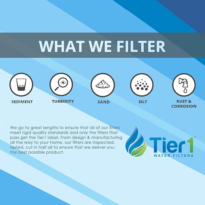 Tier1 10 Micron 10 Inch x 2.5 Inch | 6-Pack Whole House Carbon Block Water Filter Replacement Cartridge | Compatible with Pentek EPM-10, 155634-43, EP-10, CB-25-1010, Home Water Filter