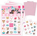 Puppy Dog Party Bingo Game Cards(24 Players), Animal Themed Bingo Card for Family Friend Adult, Large Group Holiday Doggie Party Activity Favor Decoration Supplies -004