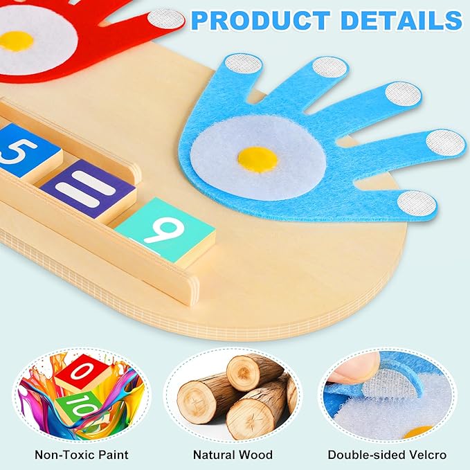 2 in 1 Wooden Montessori Toys for Kids - Number Counting Blocks & ABC Game Toys for 3-5, Preschool Educational Learning Toys for Toddlers 4-6, Birthday Christmas Stocking Stuffers Gifts for Boys Girls