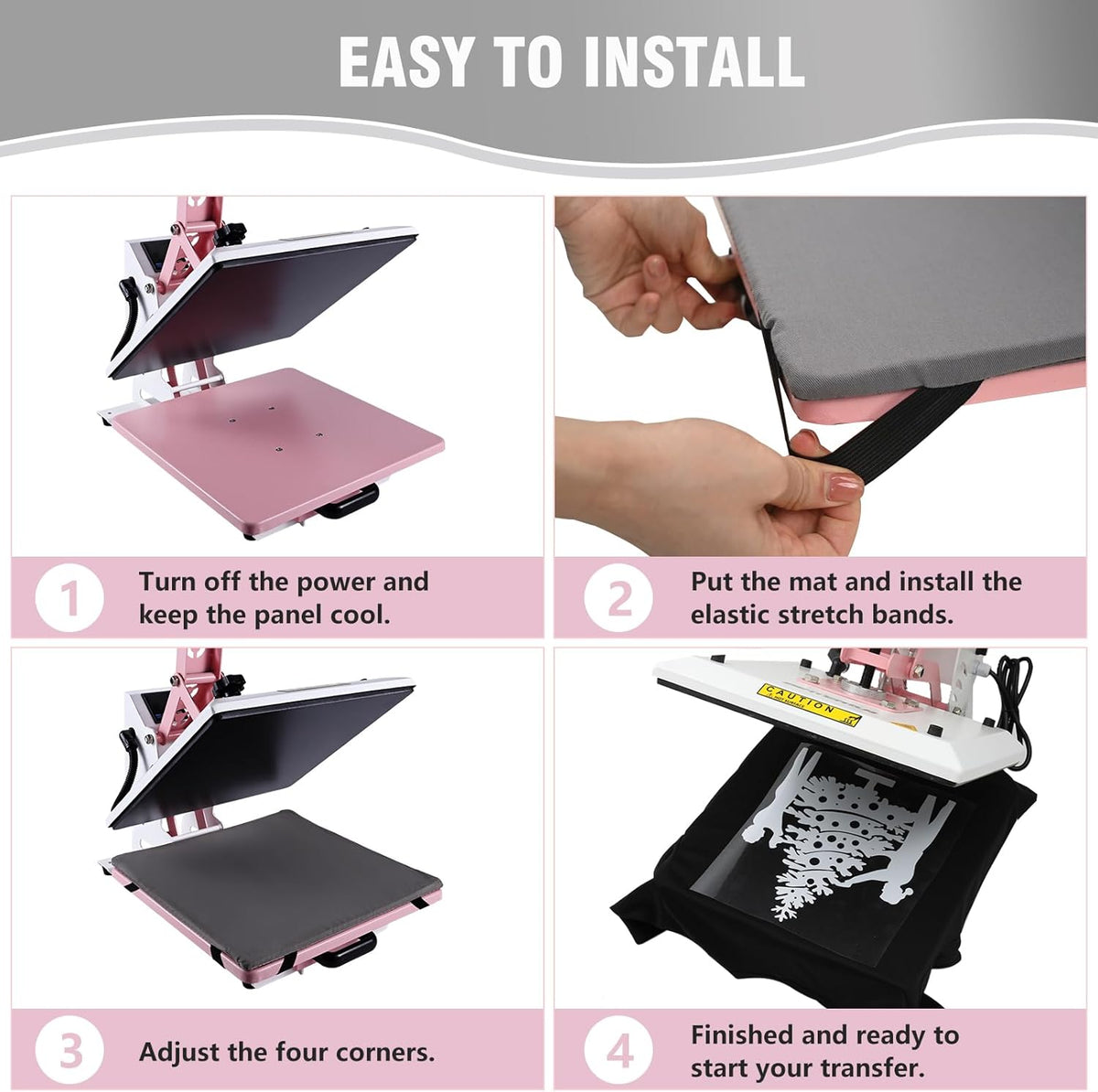 BetterSub Heat Press Mat, 15'' x 15'' Thick Heat-Resistant Foam for Protective Heat Transfer Machine Replacement Pad, Washable Base for HTV Craft Vinyl Ironing Insulation Transfer
