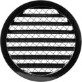 Repa Market 10" Inch Aluminum Black Soffit Air Vent Cover - Louvered Round Gable Vent with Mesh Screen - Exhaust/Intake Ventilation Grill for House, Attic, Bathroom - Outdoor Metal Duct Grate