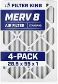 Filter King 28.5x55x1 Air Filter | 4-PACK | MERV 8 HVAC Pleated A/C Furnace Filters | MADE IN USA | Actual Size: 28.5 x 55 x .75"