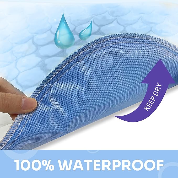 4-Layer Ultra Soft Quilted Bed Pads, 18" x 24" (3 Pack), Heavy Absorbency Underpad, Machine Washable, Mattress Protection for Elderly Seniors, Kid and Pets