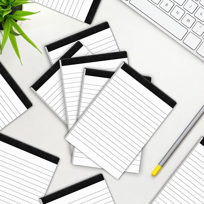 8 Pack Note Pads 4x6 Inch Paper of White Small Notepads for Work Study Lined Memo Pads Mini Pocket Notepad 4'' x 6'' Narrow Ruled Small Notebook Pads of Paper Refills for Office School Home Supplies
