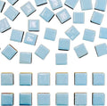 50 Pieces Light Blue Mosaic Tiles for Crafts 1" Ceramic Tiles Assorted Colors Square Ceramic Mosaic Project Supplies for Photo Frame Mosaic Stepping Stones Bath Old Pool Furniture Decor