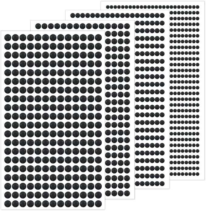 1799pcs Self Adhesive Face Gems Stickers, Hair Gems Rhinestones Stickers, Bling Jewels for Makeup, Crafts, Home Decor Scrapbooking Embellishments, 4 Sizes 3mm/4mm/5mm/6mm(Black Rhinestones)