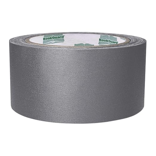 BookGuard 2 inch Premium Bookbinding Repair Cloth Tape, 15 Yard Roll, Gray