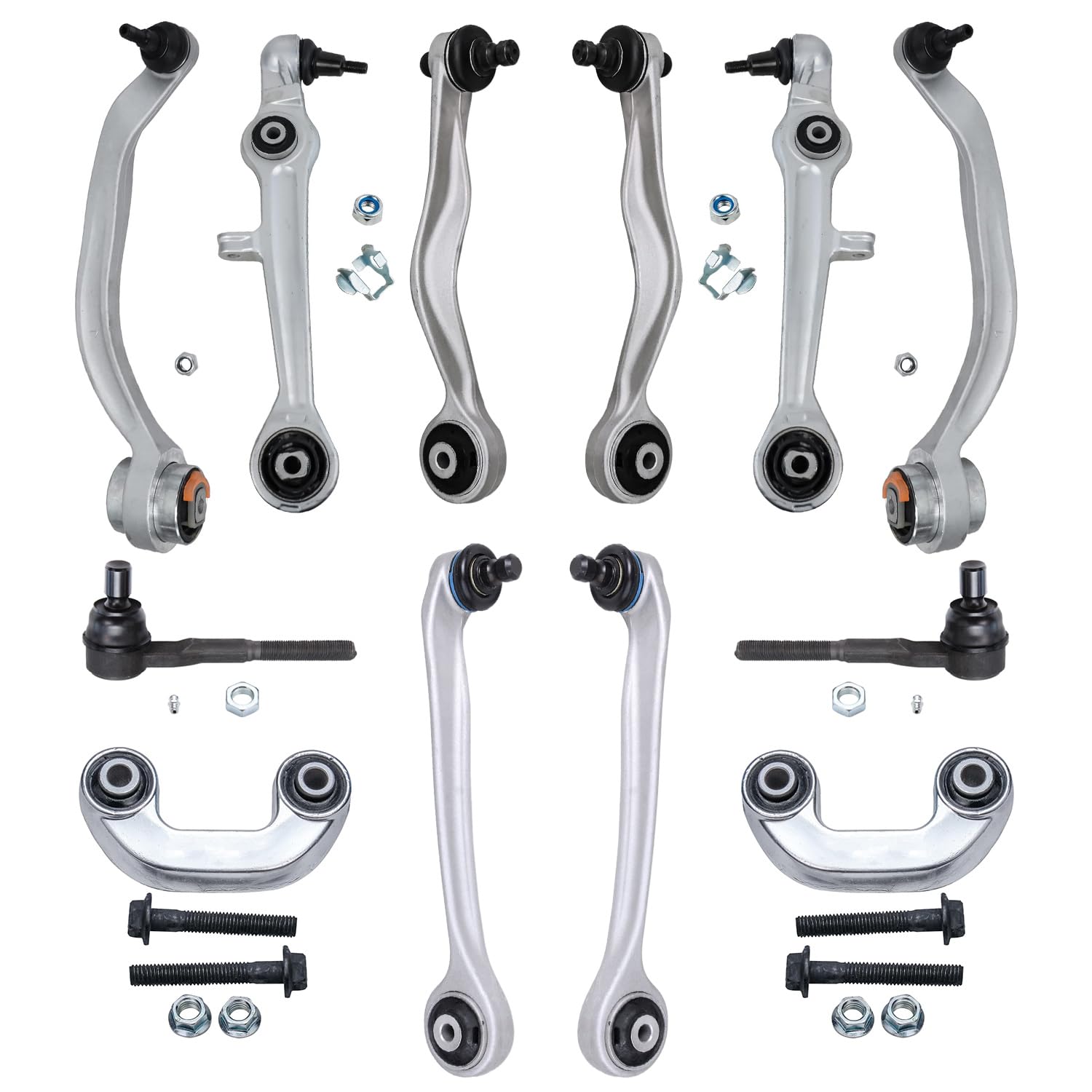Detroit Axle - 12pc Front End Suspension Kit for Audi A4 A6 Quattro Volkswagen Passat, Upper & Lower Control Arms w/Ball Joint O