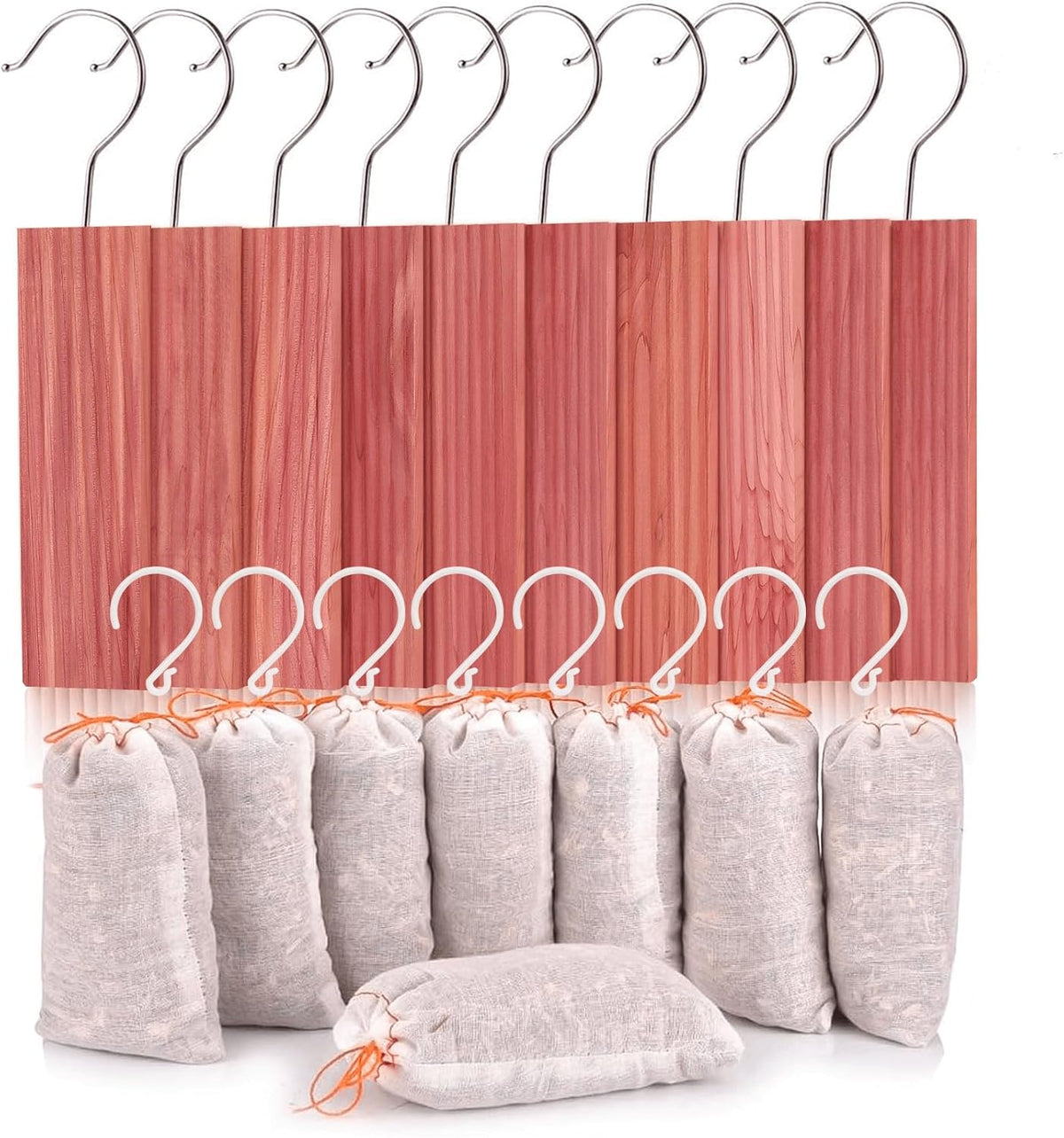 Homode Cedar Blocks, Cedar Hang Ups for Clothes Storage, Cedar Sachets for for Closets and Drawers, Fresh Scent Ceder Wood, 18 Pack