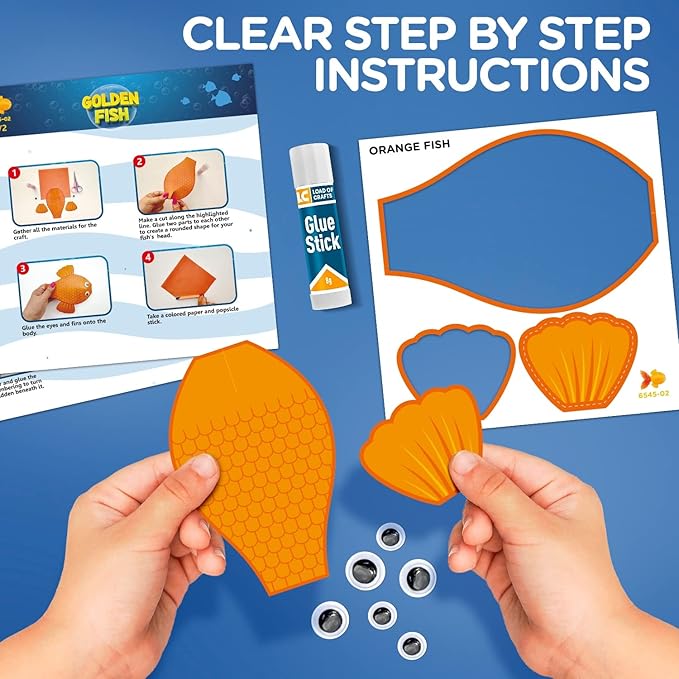 Arts and Craft Kit for Toddlers Ages 3, 4, 5 Years - Create 7 Fun Fish Characters
