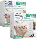 The Clean People Laundry Detergent Sheets - Laundry Soap - Ultra Concentrated, Recyclable Packaging, Stain Fighting - Fresh Scent, 192 Pack