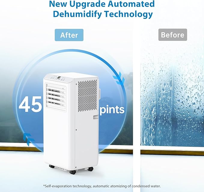 3-in-1 Portable Air Conditioner 8000BTU - Powerful Cooling, Cools up to 350 Sq. Ft, Easy Installation，Indoor Standing AC Suitable For Bedroom, Living Room, Office.
