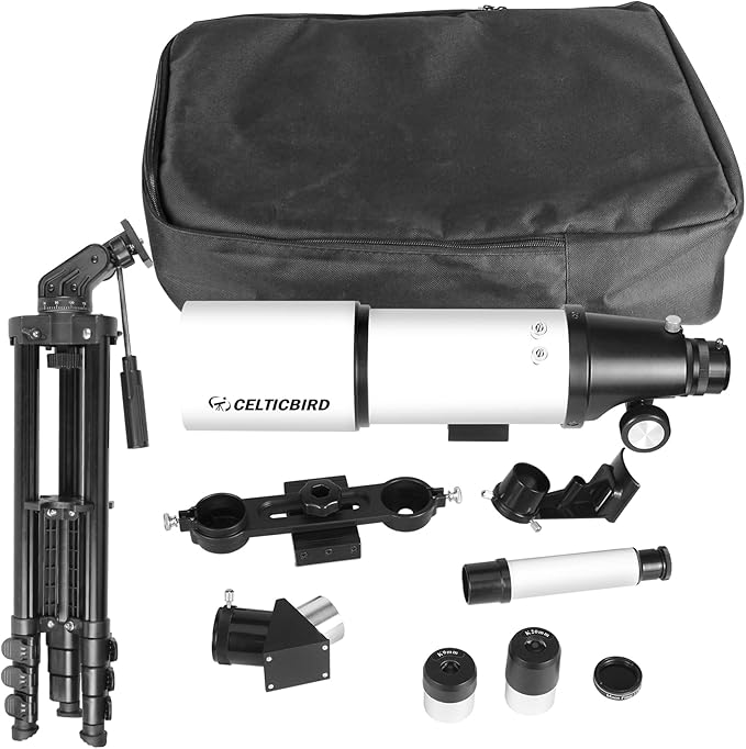 Telescope for Adults High Powered, 80mm Aperture 600mm Telescopes for Adults Astronomy, Travel Telescopio for Beginners with AZ Mount, Backpack, Phone Adapter, Moon Filter