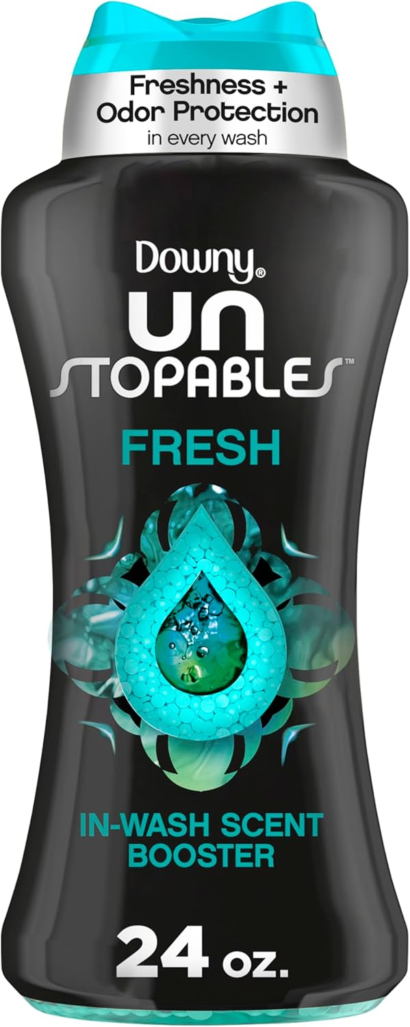 Downy Unstopables In Wash Scent Booster Beads, Fresh Scent, 24 oz, Laundry Beads for Odor Protection (Packaging May Vary)
