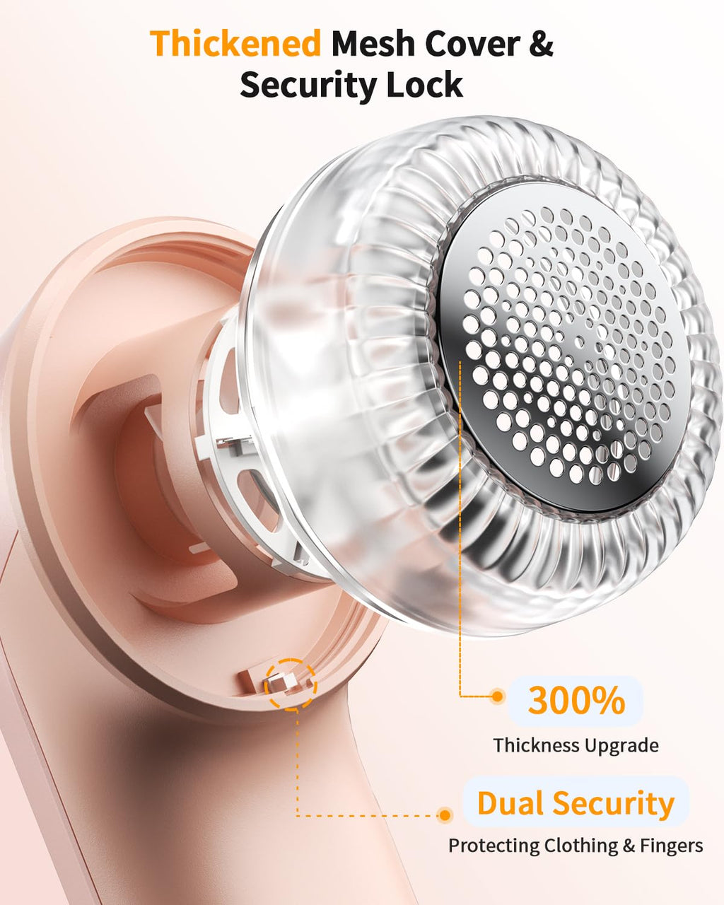 Fabric Shaver, Rechargeable Lint Shaver with Digital Display, Electric Portable Sweater Shaver with 6-Leaf Blades and Safety Lock, 3-Speeds Lint Remover to Remove Pilling for Clothes, Couch (Pink)