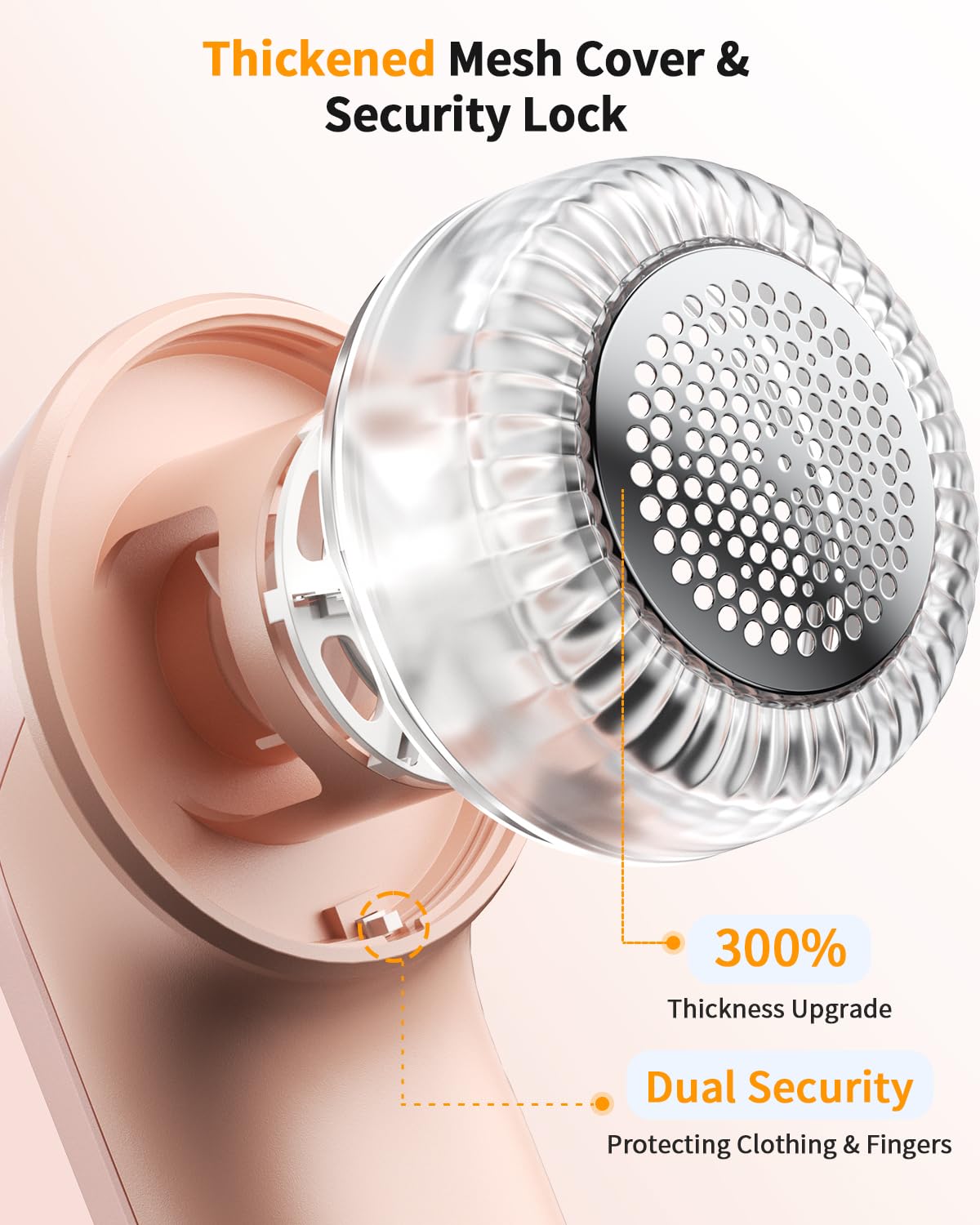 Fabric Shaver, Rechargeable Lint Shaver with Digital Display, Electric Portable Sweater Shaver with 6-Leaf Blades and Safety Lock, 3-Speeds Lint Remover to Remove Pilling for Clothes, Couch (Pink)