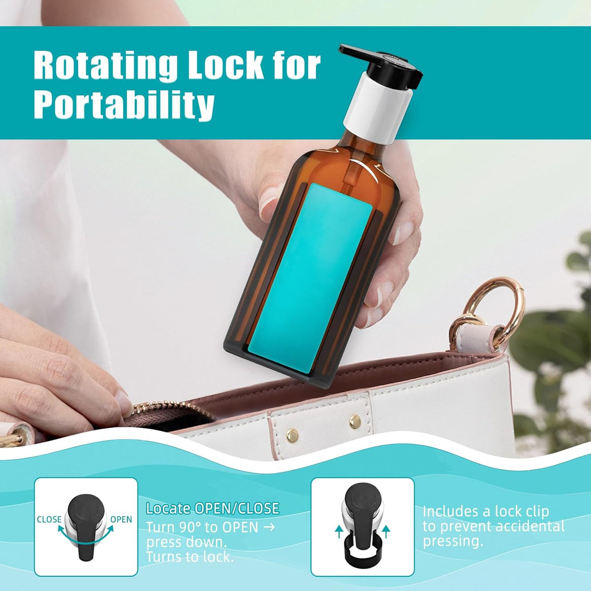 2PCS Dispenser Pump Replacement Compatible with MOROCCANOIL Treatment 1.7/3.4/4.2 Fl Oz (Not for Travel Size), Plastic Pumps Head with Lock Clip for Hair Oil Bottle (Bottle Not Included)